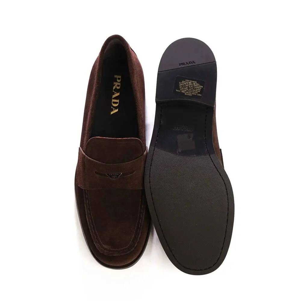 $1,250 PRADA - Brown Suede Loafers - US 10.5 (9.5UK)